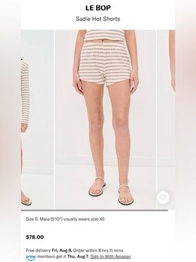 Le BOP Striped Shorts Size Large 0330